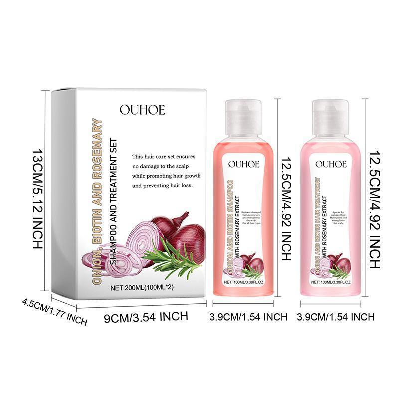 Onion & Rosemary Hair Care Set, 3 Counts set Shampoo & Conditioner & Hair Oil, Hair Care & Styling Product for Men & Women