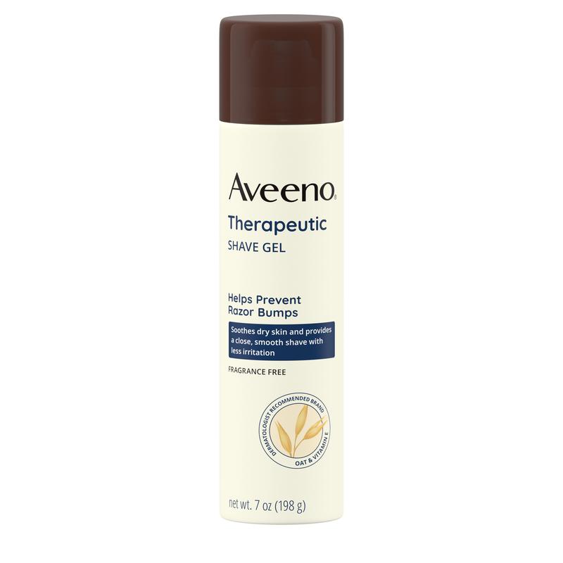 Aveeno Therapeutic Shave Gel with Oat and Vitamin E to Help Prevent Razor Bumps, Soothes Dry Skin and Provides a Close, Smooth Shave with Less Irritation, Fragrance-Free, 7 oz Aftershave Foam