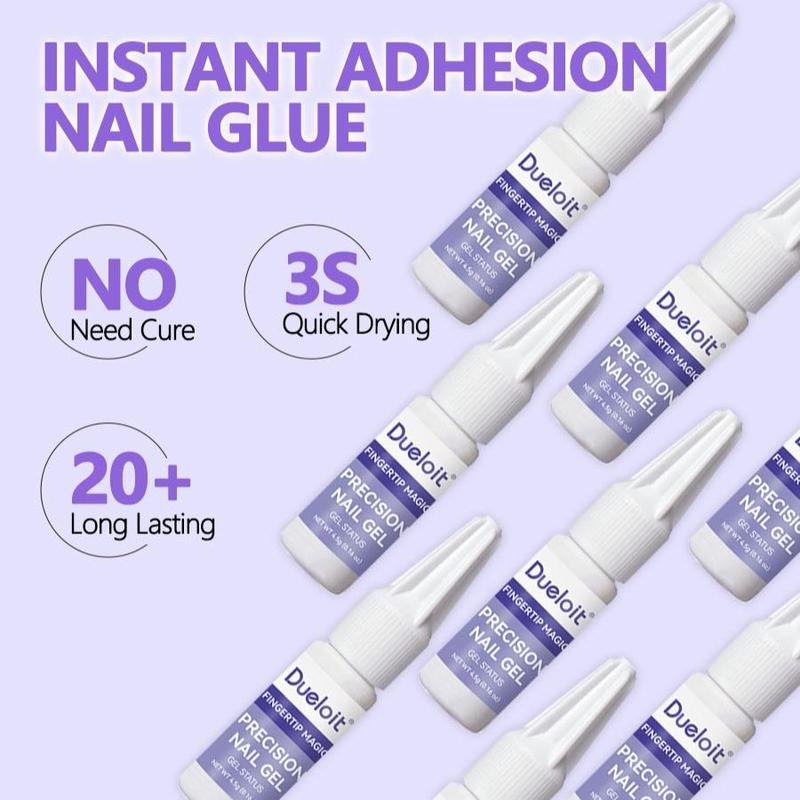 4.5g Nail Art Gel (2 Counts set), Fast Bonding Adhesive False Nail Glue Gel, Quick Drying Nail Art Gel, Nail Art & Nail Polish for Home & Salon Use, Cosmetic Products