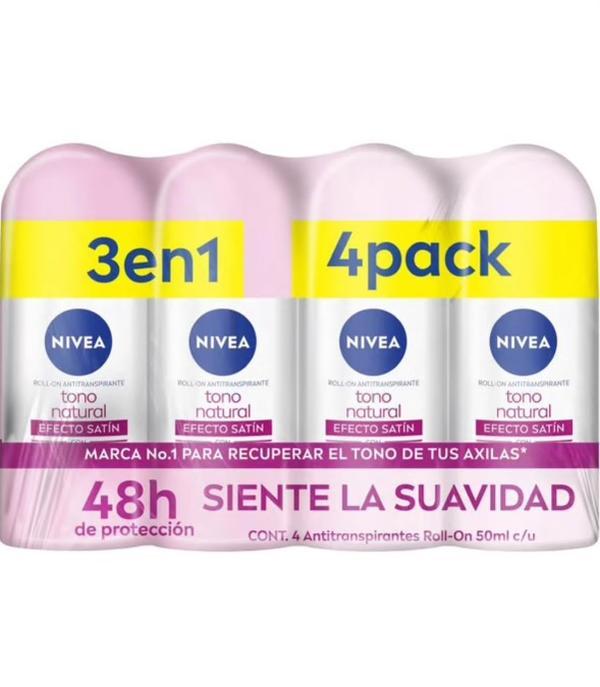 NIVEA All Day Protection Antiperspirant Roll On (Pack of 4) Alcohol Free