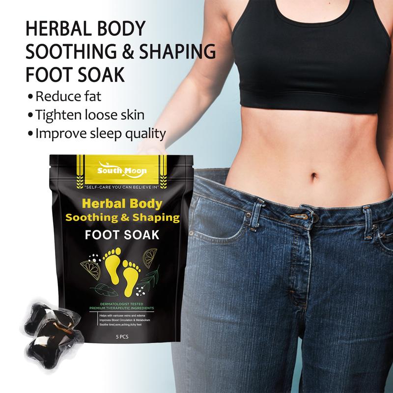 South Moon Herbal Body Soothing & Shaping Foot Soak, Firming Thigh Muscle Shaping Gel Foam Foot Pack