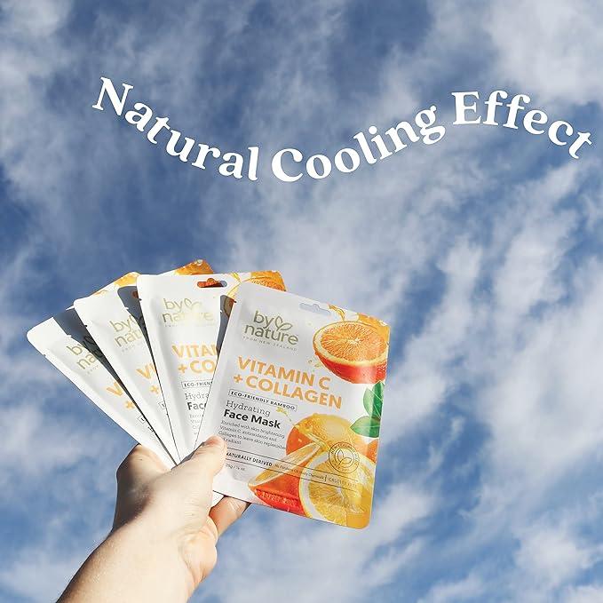 By Nature Vitamin C and Collagen Sheet Face Mask To Brighten And Hydrate Skin - By Nature Skincare From New Zealand