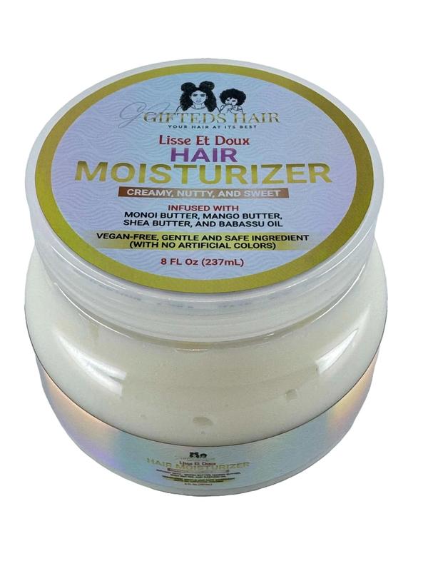 Gifted Cosmetics Lisse et Doux Hair Moisturizer with Monoi, Mango, Shea Butter and Babassu Oil, Phthalate, PEG, Dye and Paraben-Free Haircare Smooth