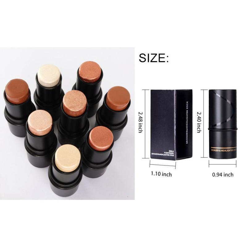 2Pcs Face Cream Contour Bronzer Sticks Makeup Highlighter Highlight Brown Creme Cheek Contour Sticks - Cosmetic Smooth Waterproof