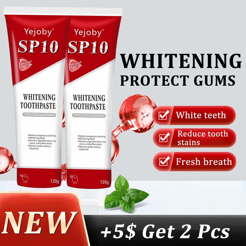 [+5$Get 2Pcs] SP-10 whitening Toothpaste, Super sp10 brightening Oral probiotic, sp 10 Bright White Toothpaste for Stain Removing, Fresh Breath & Teeth Health Whitening Solution Effect is better than SP-7 and SP-8,SP-6 SP-4 sp-6 sp8 sp6 sp4 SP-10