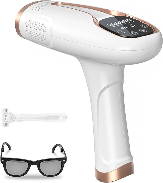 Laser Hair Removal Device, Customized Mode, Comfortable, Permanent Hair Removal Female Epilator, Portable Body Razor for Face, Underarms, Arms