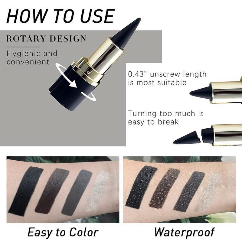 Black Eyeliner Creamy Pencil, Waterproof Eye Enhancing Stick, Solid Blend Thick Gel, Christmas Gift,Smooth 24 Hours Long Lasting Smoky Eye Liner, Daily Makeup, Beauty Eyeshadow, Quick Drying Eyeliner Pen, black gel eyeliner pencil set, Cosmetic lip liner