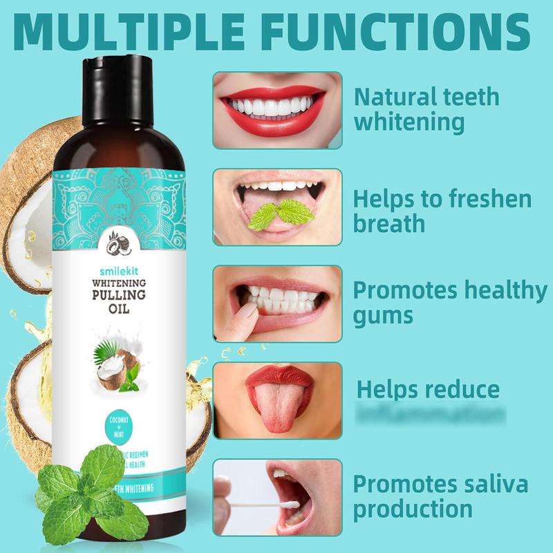 Coconut and Peppermint Oil Mouthwash, Freshening Breath Mouthwash, Portable Oral Care Product for Men & Women, Daily Oral Care Product, Fall Gift