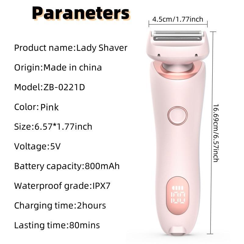 2 in 1 Electric Hair Removal Tool, 1 Set Rechargeable Gentle Hair Removal Tool, Lady Shaver, Wet & Dry Use Hair Removal Machine for Women