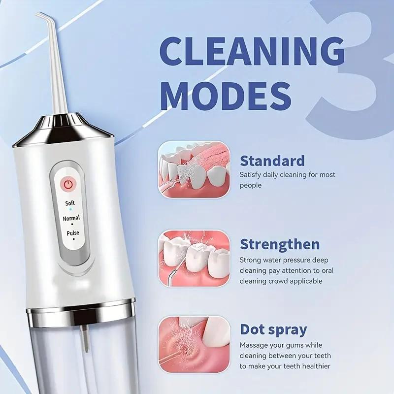 Rechargeable Portable Water Flosser with Ergonomic Handle - Deep Cleaning, Multiple Modes for Fresh Breath & Oral Care at Home Christmas present Nozzle Toothbrush Lightweight