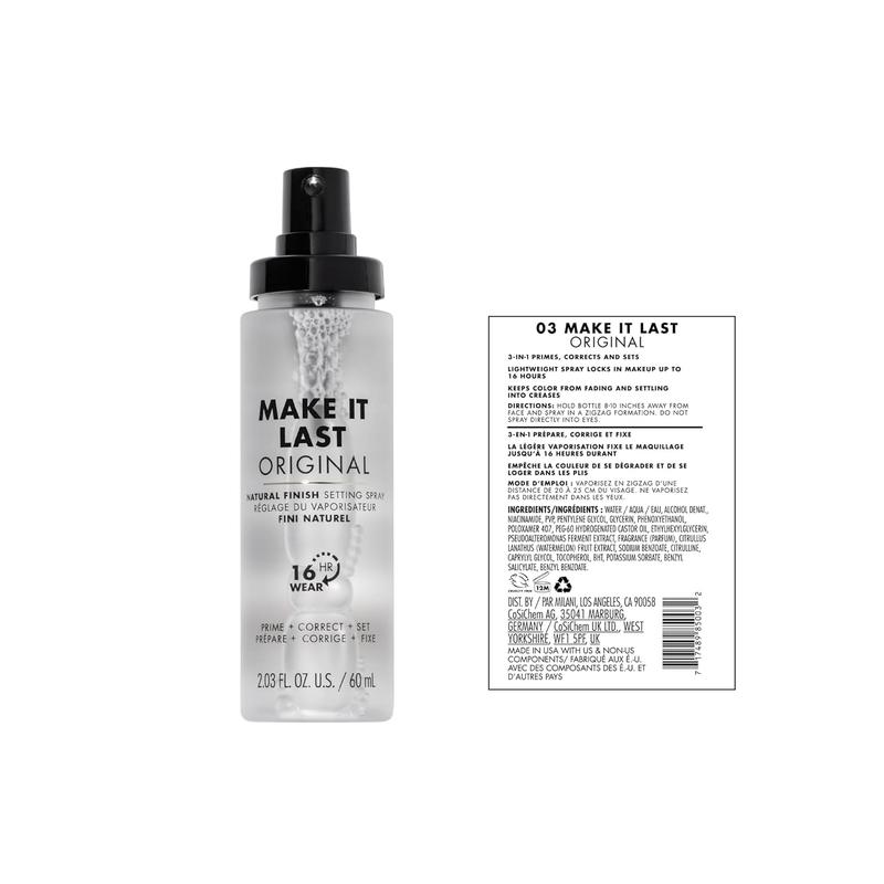 Make It Last Original - Natural Finish Setting Spray 3-in-1 Setting Spray and Primer- Prime + Correct + Set Makeup Finishing Spray and Primer - Long Lasting Makeup Primer and Spray 2.03 Fl. Oz