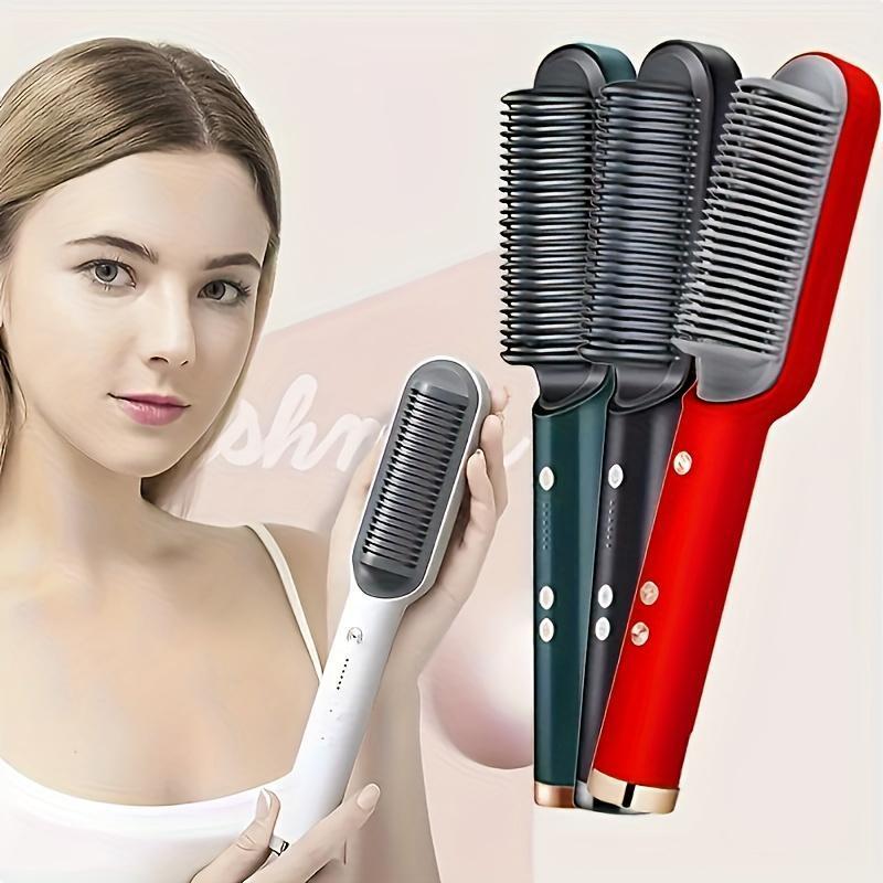 Negative Ion Hair Straightener Brush, 1 Box Hair Straightening Comb, Professional Hair Styling Tool for Women & Girls Home & Travel Use, Christmas Gift