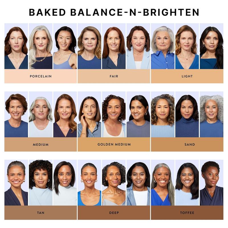 LAURA GELLER NEW YORK Award-Winning Baked Balance-n-Brighten Color Correcting Powder Foundation - Light - Buildable Light to Medium Coverage - Demi-Matte Natural Finish