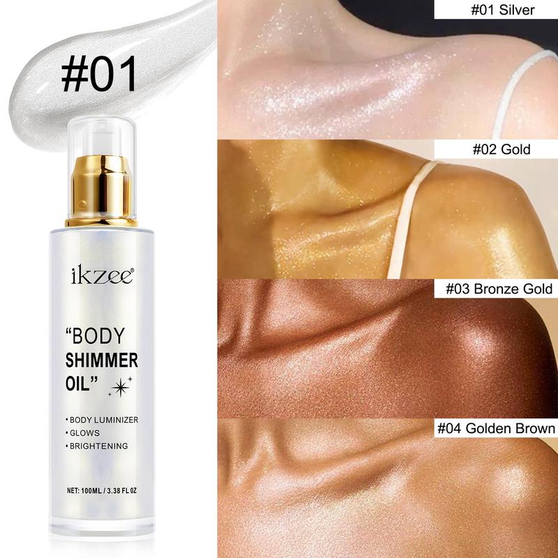 Body Shimmer Oil, 1 Box Refreshing and Non-greasy Body Glitter Oil, Easy To Apply, Suitable for Face and Body Flash Oil