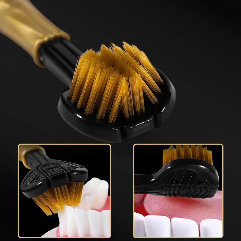 Three-sided Toothbrush Set, 4 Counts box Deep Cleaning Toothbrush, Oral Care Tool for Adults, Daily Oral Care Products