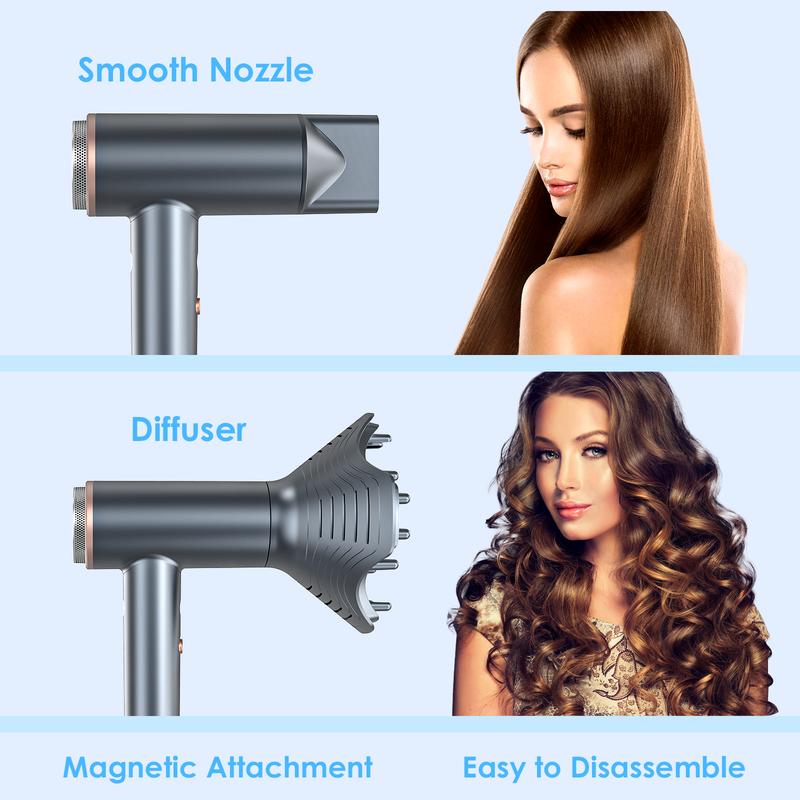 2024 New Two Mouth Negative Ion High speed hair dryer Set, Same Style as Hair Salon and Barber Shop, Quick Drying, Learless, Temperature Control, Hair Quality Protection, and Styling