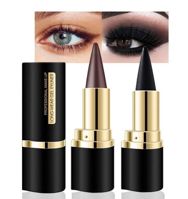 Black Eyeliner Creamy Pencil, Waterproof Eye Enhancing Stick, Solid Blend Thick Gel, Christmas Gift,Smooth 24 Hours Long Lasting Smoky Eye Liner, Daily Makeup, Beauty Eyeshadow, Quick Drying Eyeliner Pen, black gel eyeliner pencil set, Cosmetic lip liner