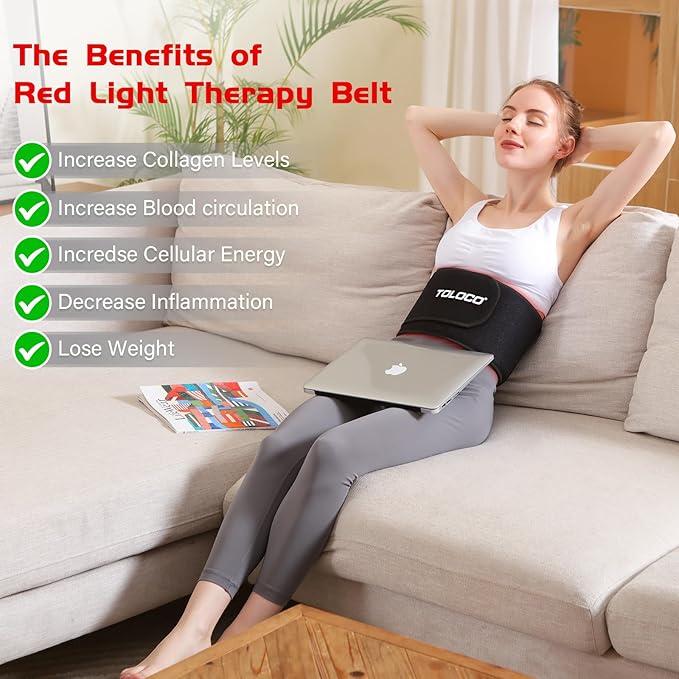 Red Light Therapy for Body Infrared Light Therapy Belt for Shoulder Waist, Upgraded 3 in 1 Led Beads, 660nm&850nm Near Infrared Light ,Timer Function