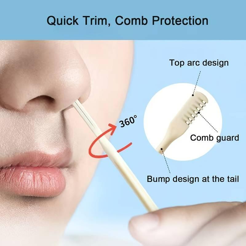 Double-ended Nose Hair Trimmer, Nose Hair Cleaning Brush, Manual Nasal Hair Shaving Tool for Daily Use, Christmas Gift