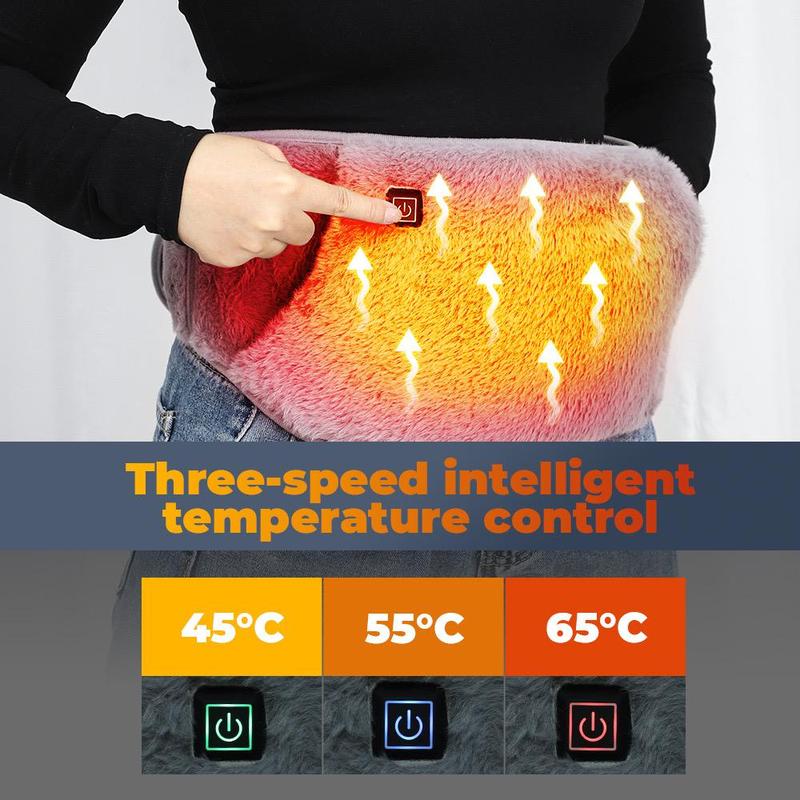 2 in 1 Heating Pad, 1 Count USB Rechargeable Waist Warmer, 3-speed Temperature Adjustment Heating Massage Belt, Warm Waist Belt for Women & Men