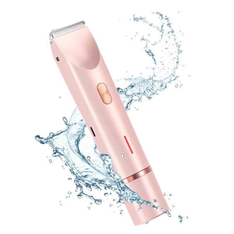 Electric Bikini Trimmer for Women, Rechargeable 2 in 1 Body & Facial Hair Removal, Waterproof Wet & Dry Use Trimmer for Women