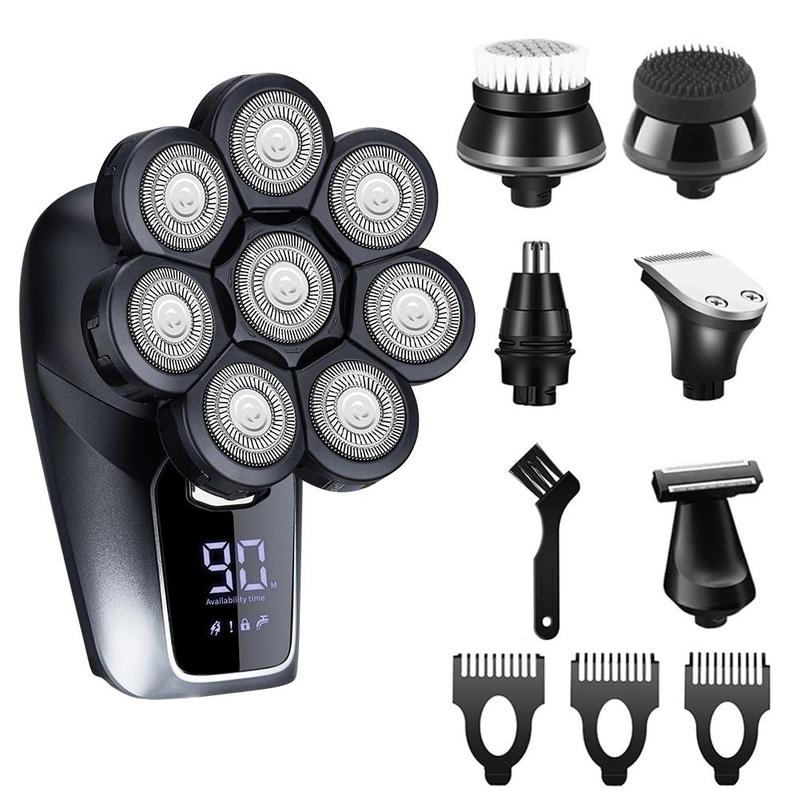 Electric Shaver Set, 6 in 1 Hair Clipper, Rechargeable Hair Trimmer with 8 Cutter Head, Haircut Machine, Manscaped Shaver, Men's Grooming Tool, Household Haircut Shaver, Shaver for Women