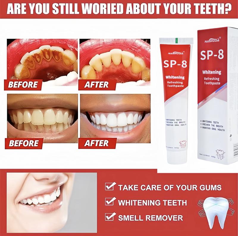 NASHUDA SP-8 [Triple Whitening] ProbioticWhitening Toothpaste, Free of Fluoride,Hydroxyapatite, Anti plaque, Oral HealthManagement Gentle