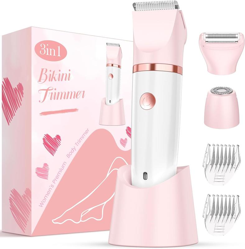 Rechargeable Bikini Trimmer for Women - Painless Electric Razor Shaver with Ceramic Blade and Cordless Lady Shaver for Trip - Comfort, Hair Removal