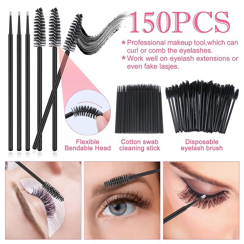 Eyelash Extension Tool Set, Including 1 Count Eyelash Fan, 2 Counts Tweezers, 100pcs Eyelash Swabs, 50pcs Brushes, 100pcs Glue Ring, 2pcs Tapes, 10pcs Eye Patch