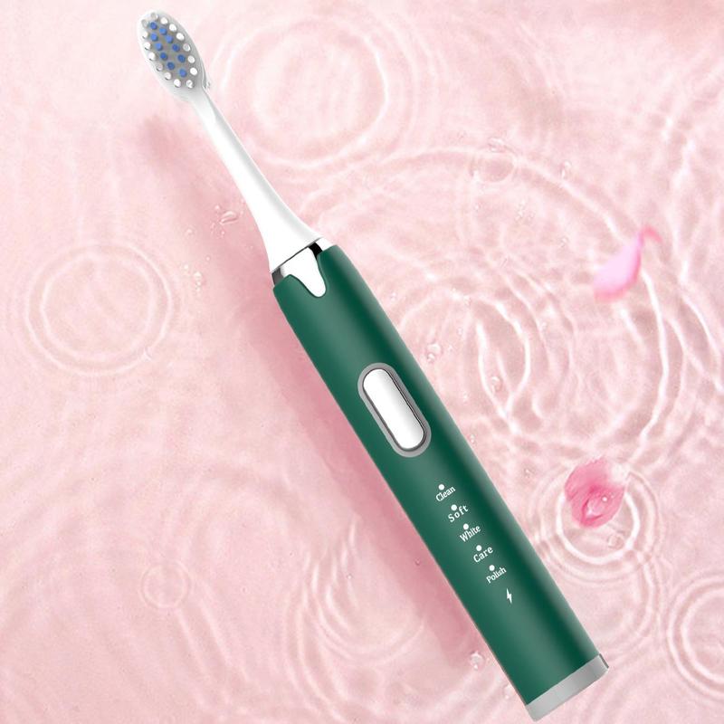 2pcs Rechargeable Electric Toothbrush & 6pcs Brush Head, Portable Teeth Cleaning Brush For Adults