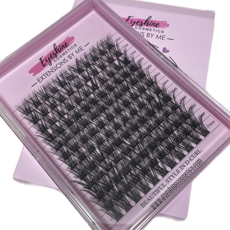 Eyeshine Volume (beautiful d curl Lash-black 12-16mm) CLUSTERS only glue sold separately