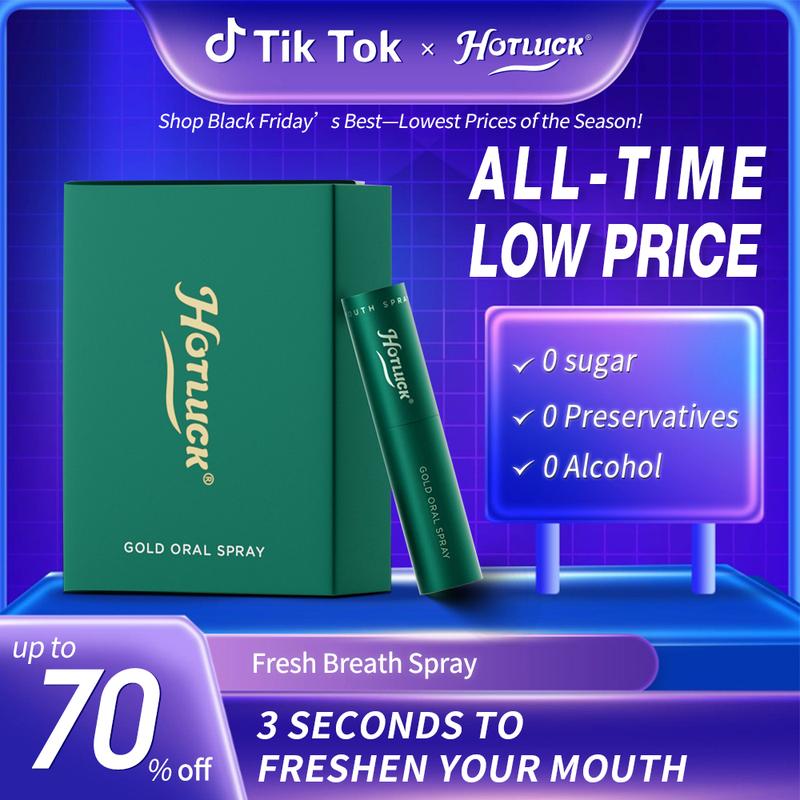 Hotluck Oral Spray [Deluxe Gift Box] – Edible Breath Freshener, Eliminates Bad Breath, Long-Lasting Freshness, Mint Flavor, Refreshing and Invigorating, Keeps Your Mouth Fresh All Day