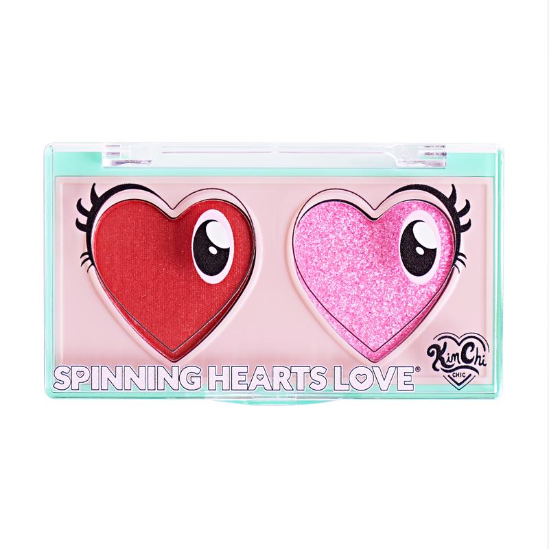 KimChi Chic Spinning Hearts Duo Eyeshadow - 2 Shades, Easy to Blend, Cosmetic Makeup