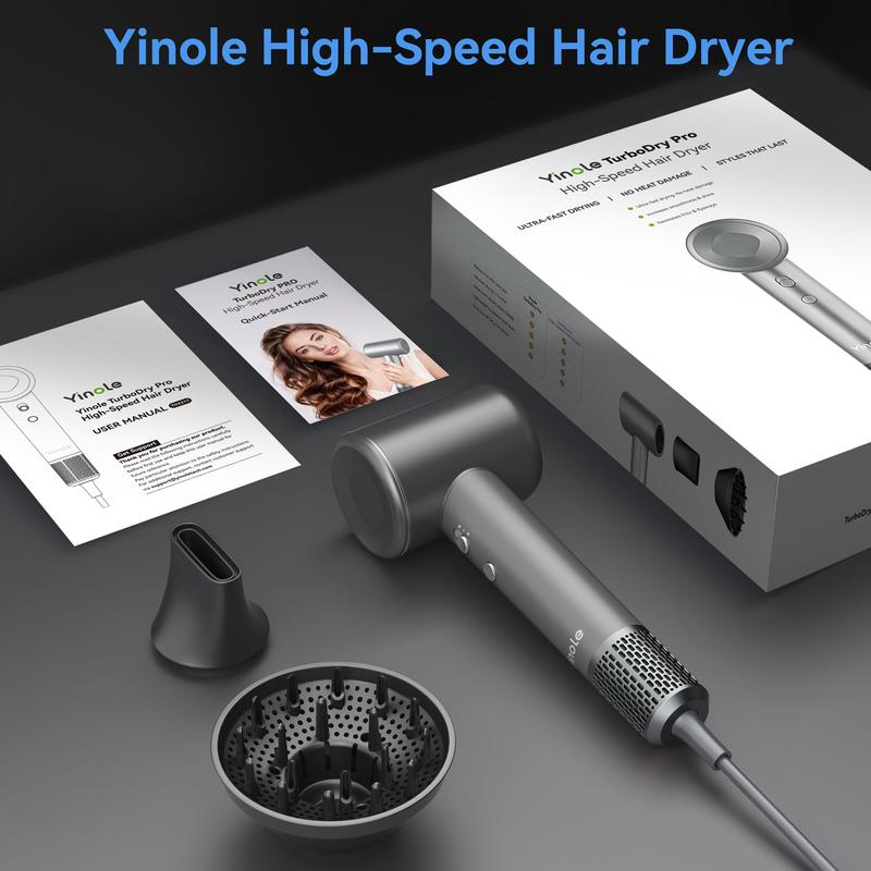 Hair Dryer, Negative Ionic Blow Dryer, Single Voltage 120V with 110000 RPM Brushless Motor for Fast Drying, High-Speed Low Noise Thermo-Control Hairdryer with Magnetic Nozzle, Ideal for Gifts