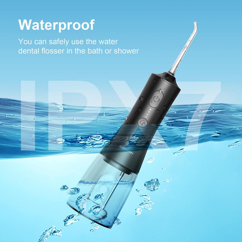 Operan Water Flossers - Upgraded 300ml Cordless Water Pick Portable Rechargeable Oral Irrigator with 4 Modes 4 Jet Tips IPX7 Waterproof Dental Floss for Home Travel