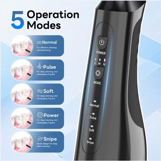 4-in-1 Water Flosser for Teeth - 310ML Capacity Upgrade, Rechargeable & IPX7 Waterproof for Ultimate Oral Hygiene