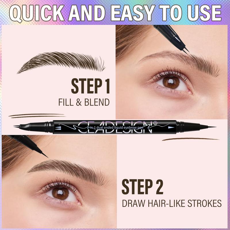 CEA DESIGN Curved Eyebrow Pen-Eyebrow Pencil Magical 2-in-1 Dual-Ended Eye Brow Pencils for Women, Gift, Make Up, Hair like eyebrow