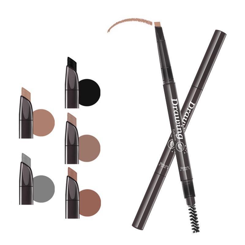 Double-ended Automatic Eyebrow Pencil with Brush, 5 Counts set Long-lasting Waterproof Natural Eyebrow Pencil, Eye Makeup Cosmetics for Women