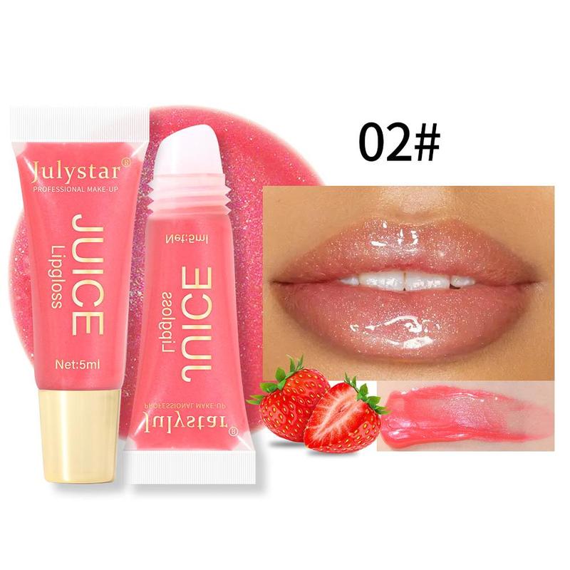 Fruit Flavored Moisturizing Lip Gloss, Long Lasting Tinted Lip Gloss for Christmas Gift, Glossy Lip Glaze Stick, Plumping Lip Oil, Lip Stain, Elegant Hydrating Lip Cosmetic for Gift