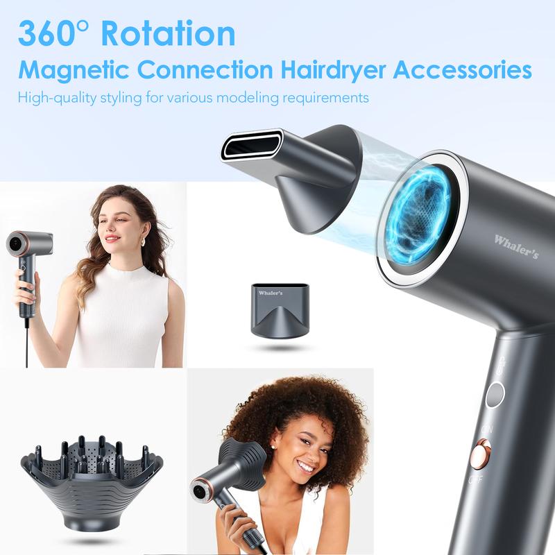 2024 New Two Mouth Negative Ion High speed hair dryer Set, Same Style as Hair Salon and Barber Shop, Quick Drying, Learless, Temperature Control, Hair Quality Protection, and Styling