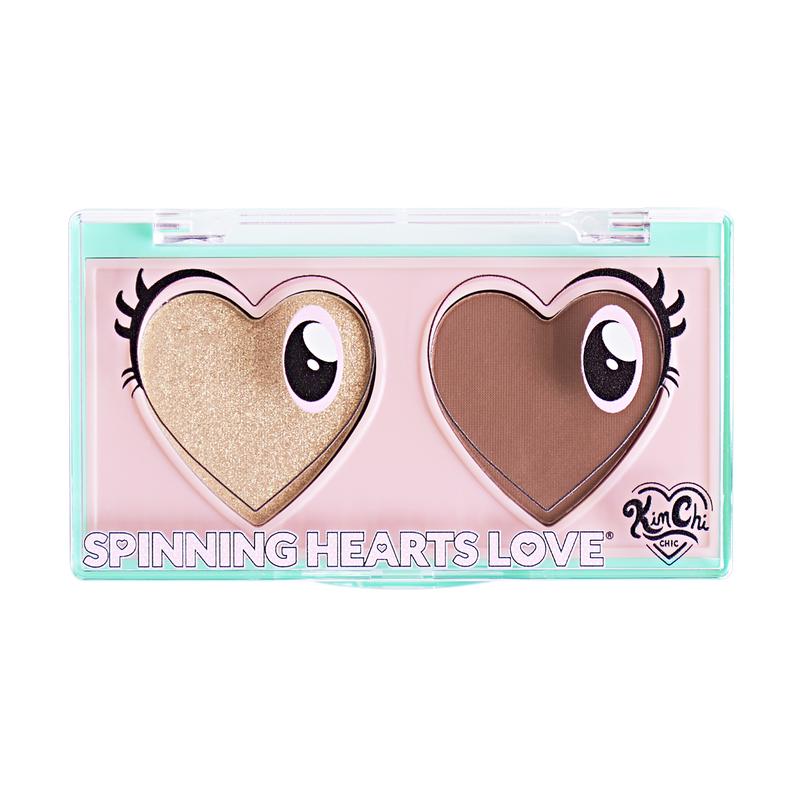 KimChi Chic Spinning Hearts Duo Eyeshadow - 2 Shades, Easy to Blend, Cosmetic Makeup