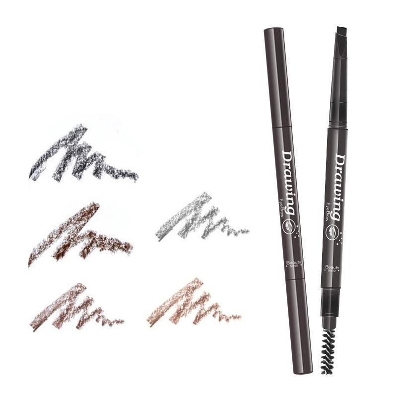 Double-ended Automatic Eyebrow Pencil with Brush, 5 Counts set Long-lasting Waterproof Natural Eyebrow Pencil, Eye Makeup Cosmetics for Women