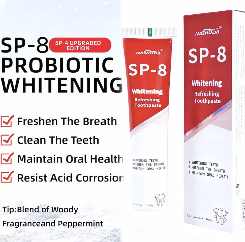 NASHUDA SP-8 [Triple Whitening] ProbioticWhitening Toothpaste, Free of Fluoride,Hydroxyapatite, Anti plaque, Oral HealthManagement Gentle