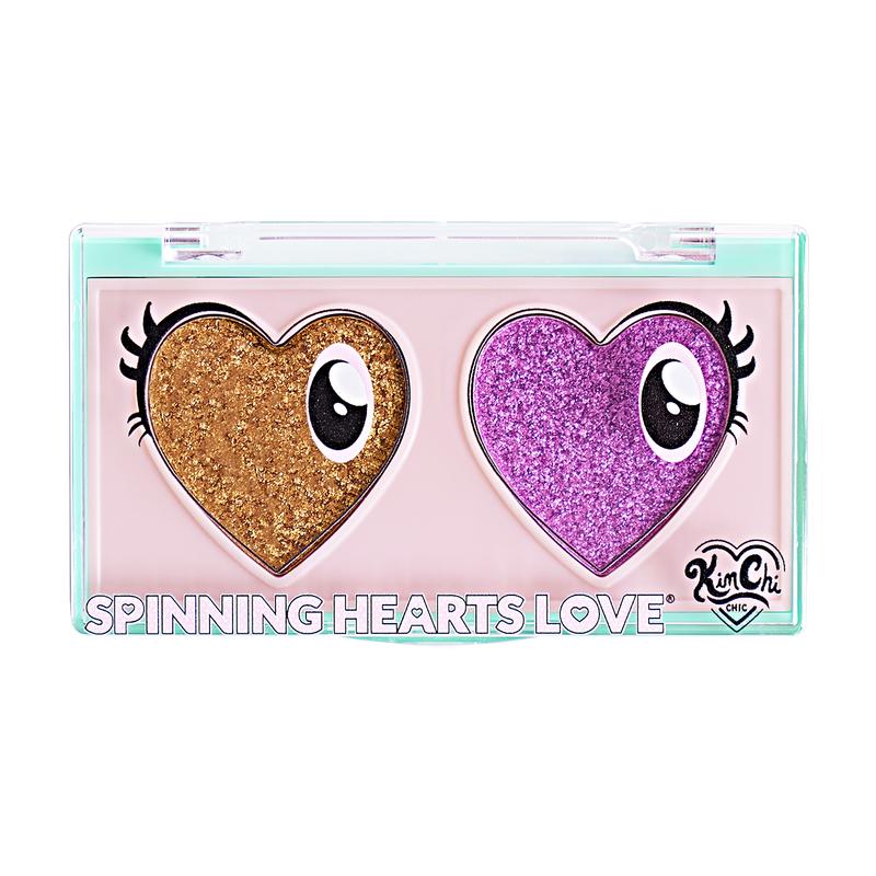 KimChi Chic Spinning Hearts Duo Eyeshadow - 2 Shades, Easy to Blend, Cosmetic Makeup