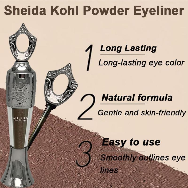 Sheida Powder Eyeliner, Eyeliner Arabic Waterline, Egyptian Eyeliner, Sheida Eye Liner, Sheida Liner, 100% Natural Eyeliner in Powder Form(Black)