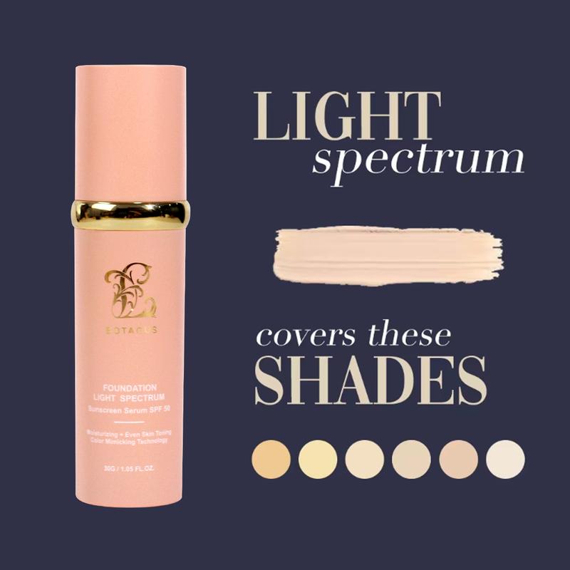 BOTAGUS  Foundation 4 in 1-Light Spectrum,Protecting from Sun with SPF50; for Gym, Sports, Dancing Concealer Cosmetic Lightweight Makeup