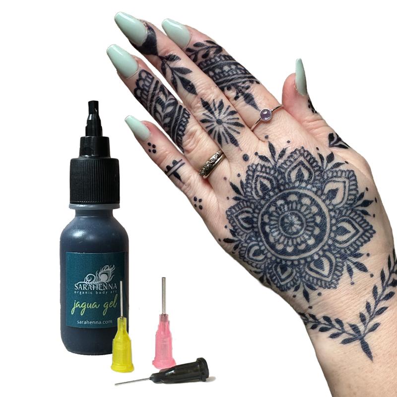 Jagua Temporary Tattoo Gel, Plant Based, Ready to Use, Ultra Dark (Bottles or Cones) Cosmetic Makeup