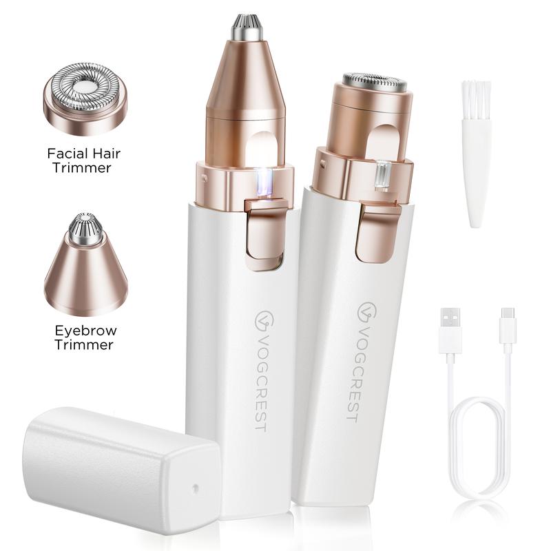 Eyebrow-Facial Hair Remover Women: Portable 2 in 1 Electric Shaver and Facial Trimmer - Rechargeable Eyebrow Lips Body Facial Razor Comfort