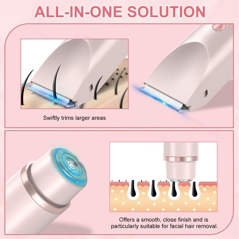 2 in 1 Electric Hair Removal Tool, 1 Box Rechargeable Waterproof Hair Trimmer & Accessories, Personal Care Appliances for Women