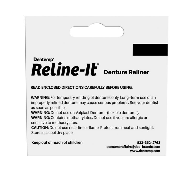 Dentemp Denture Reline Kit - Advanced Formula Reline It Denture Reliner - Denture Kit to Refit and Tighten Dentures for Both Upper & Lower Denture